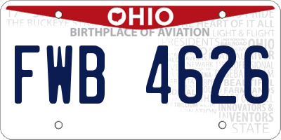 OH license plate FWB4626