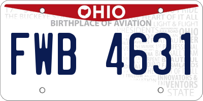 OH license plate FWB4631
