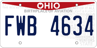 OH license plate FWB4634