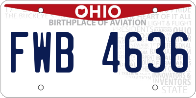 OH license plate FWB4636