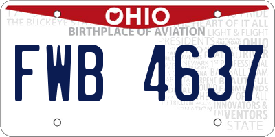 OH license plate FWB4637