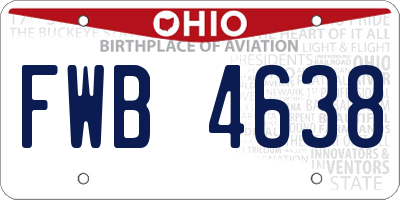 OH license plate FWB4638