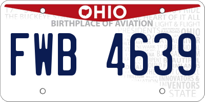 OH license plate FWB4639
