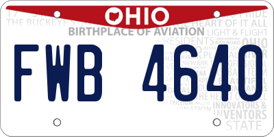 OH license plate FWB4640