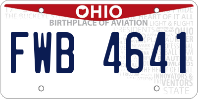 OH license plate FWB4641