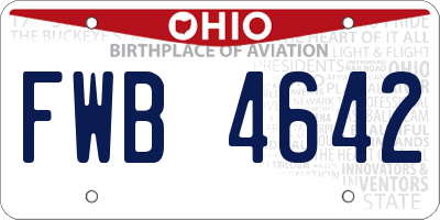 OH license plate FWB4642