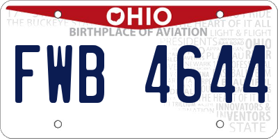 OH license plate FWB4644