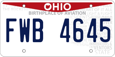 OH license plate FWB4645