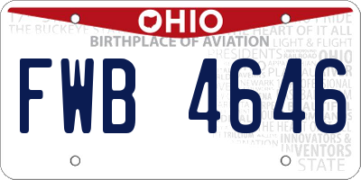 OH license plate FWB4646