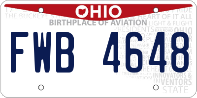 OH license plate FWB4648