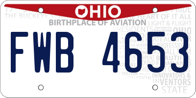 OH license plate FWB4653