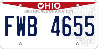 OH license plate FWB4655