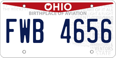 OH license plate FWB4656