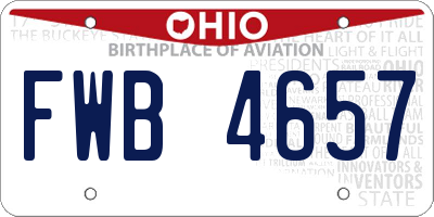 OH license plate FWB4657
