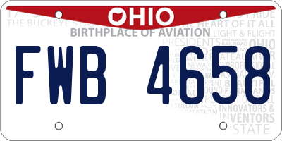 OH license plate FWB4658