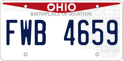 OH license plate FWB4659