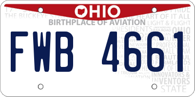 OH license plate FWB4661