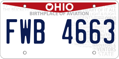 OH license plate FWB4663