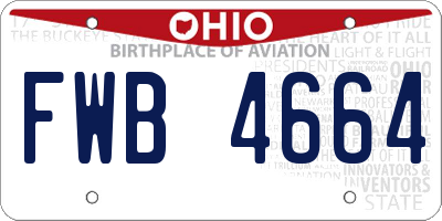 OH license plate FWB4664