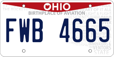 OH license plate FWB4665
