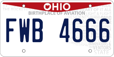 OH license plate FWB4666
