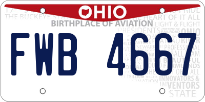 OH license plate FWB4667