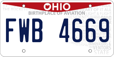 OH license plate FWB4669