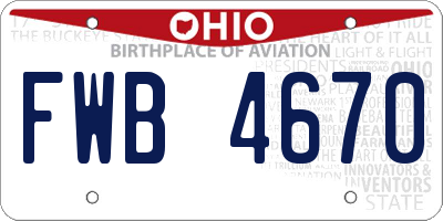 OH license plate FWB4670