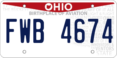 OH license plate FWB4674
