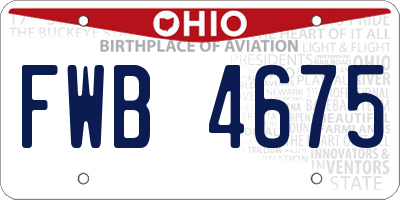 OH license plate FWB4675