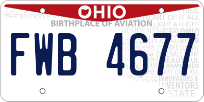 OH license plate FWB4677
