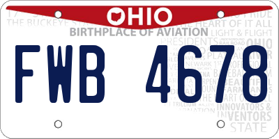 OH license plate FWB4678