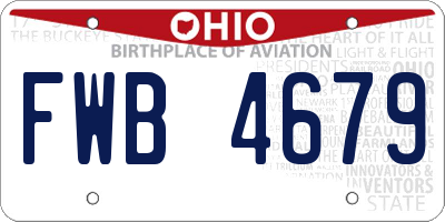 OH license plate FWB4679