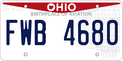 OH license plate FWB4680