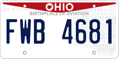 OH license plate FWB4681