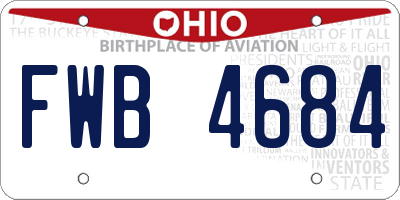 OH license plate FWB4684