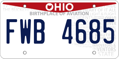 OH license plate FWB4685