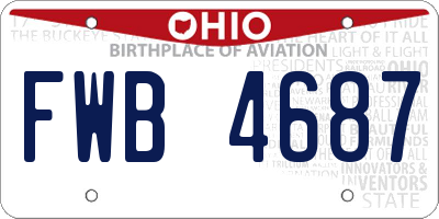 OH license plate FWB4687