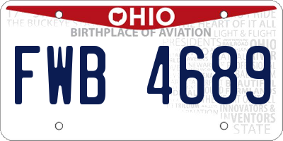 OH license plate FWB4689