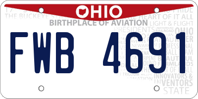 OH license plate FWB4691
