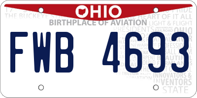 OH license plate FWB4693