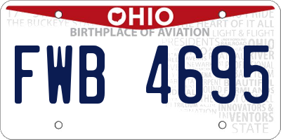 OH license plate FWB4695