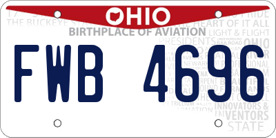 OH license plate FWB4696