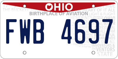 OH license plate FWB4697