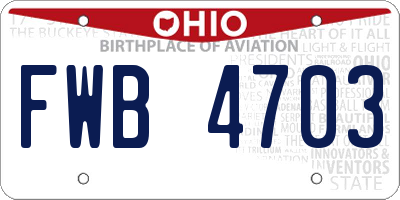 OH license plate FWB4703
