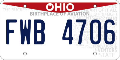 OH license plate FWB4706