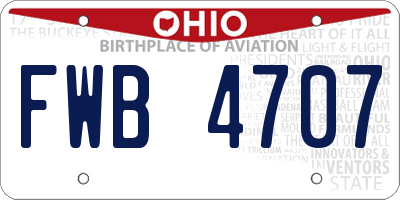 OH license plate FWB4707