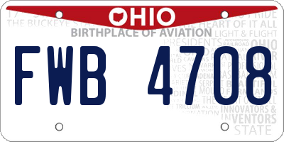 OH license plate FWB4708