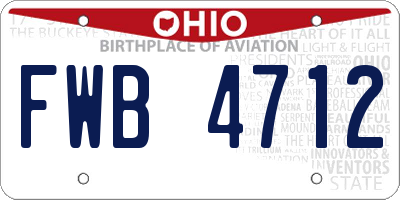 OH license plate FWB4712