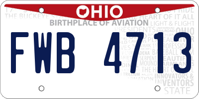 OH license plate FWB4713